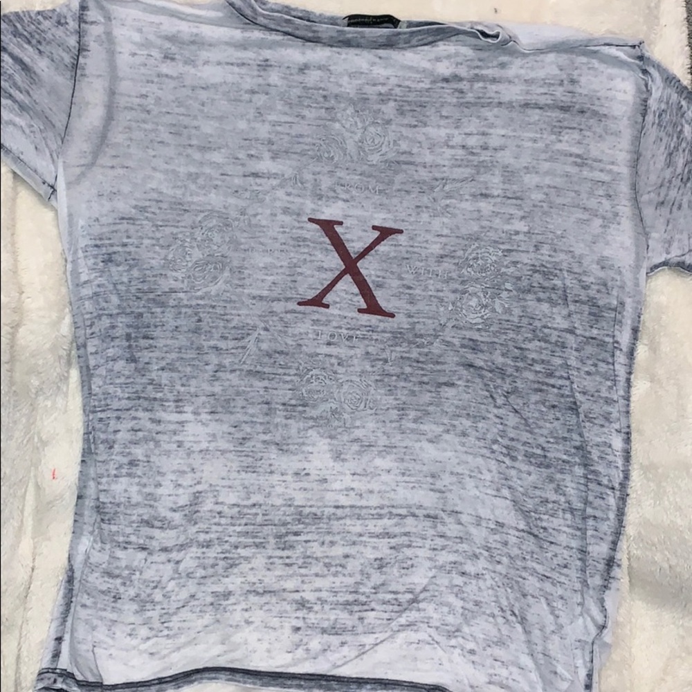 Grey burnt-out tee